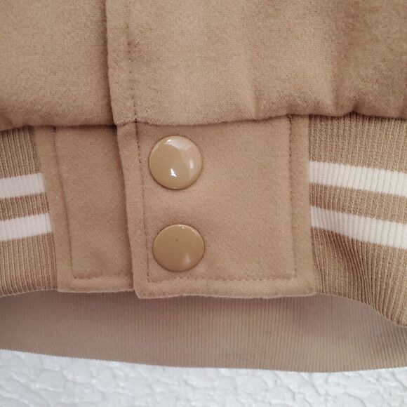 True Religion Buddha Logo Two Tone Varsity Letterman Jacket Men’s XL Leather NWT - Picture 5 of 16